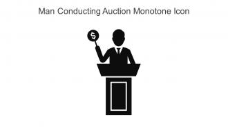 Man Conducting Auction Monotone Icon In Powerpoint Pptx Png And Editable Eps Format