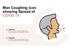 Man coughing icon showing spread of covid 19