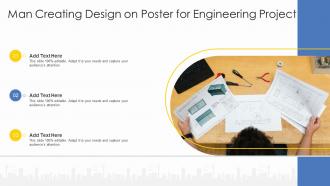 Man Creating Design On Poster For Engineering Project