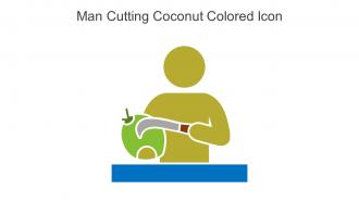 Man Cutting Coconut Colored Icon In Powerpoint Pptx Png And Editable Eps Format