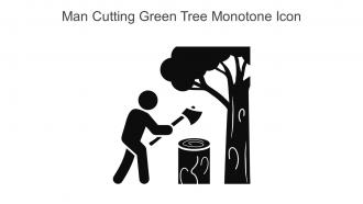 Man Cutting Green Tree Monotone Icon In Powerpoint Pptx Png And Editable Eps Format