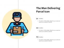 Man delivery icon with parcel