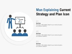 Man explaining current strategy and plan icon