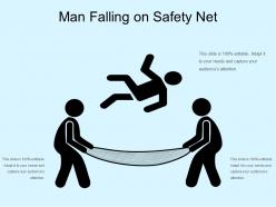 Man falling on safety net