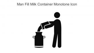 Man Fill Milk Container Monotone Icon In Powerpoint Pptx Png And Editable Eps Format