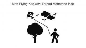 Man Flying Kite With Thread Monotone Icon In Powerpoint Pptx Png And Editable Eps Format