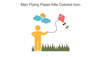 Man Flying Paper Kite Colored Icon In Powerpoint Pptx Png And Editable Eps Format