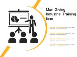 Man giving industrial training icon