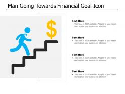 Man going towards financial goal icon