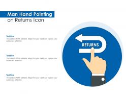 Man hand pointing on returns icon