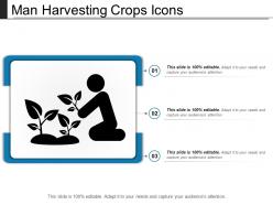Man harvesting crops icons