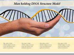 Man holding dna structure model