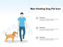 Man holding dog pet icon