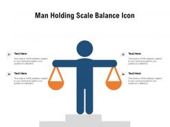 Man holding scale balance icon