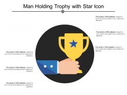 Man holding trophy with star icon
