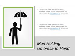 Man holding umbrella in hand