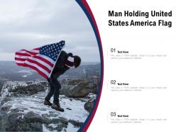 Man holding united states america flag