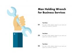 Man holding wrench for business services
