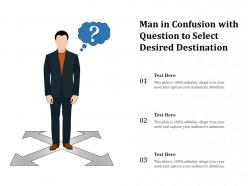 Man in confusion with question to select desired destination