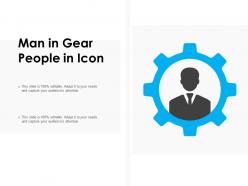 Man in gear people in icon