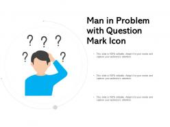 Man in problem with question mark icon