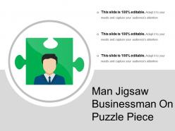 Man jigsaw businessman on puzzle piece