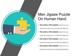 Man jigsaw puzzle on human hand