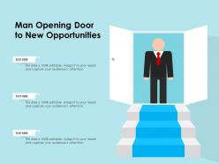 Man opening door to new opportunities