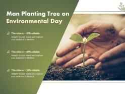 Man planting tree on environmental day