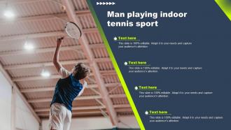 Man Playing Indoor Tennis Sport