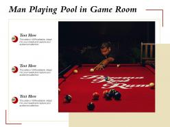 Man playing pool in game room