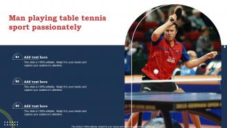 Man Playing Table Tennis Sport Passionately