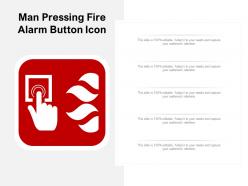 Man pressing fire alarm button icon