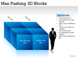 Man pushing 3d blocks powerpoint presentation slides
