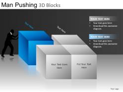Man pushing 3d blocks powerpoint presentation slides db