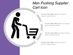 Man pushing supplier cart icon