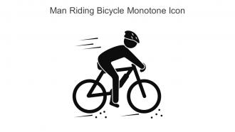 Man Riding Bicycle Monotone Icon In Powerpoint Pptx Png And Editable Eps Format