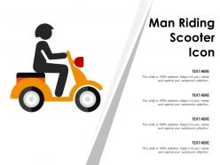 Man riding scooter icon