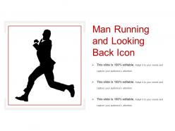Man running and looking back icon
