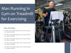 Man running in gym on treadmill for exercising