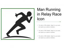 Man running in relay race icon