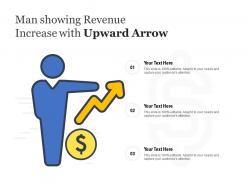 Man Showing Revenue Increase With Upward Arrow
