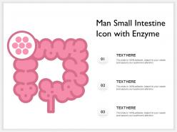 Man small intestine icon with enzyme