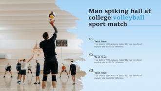Man Spiking Ball At College Volleyball Sport Match