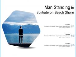 Man standing in solitude on beach shore