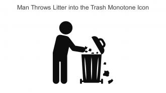 Man Throws Litter Into The Trash Monotone Icon In Powerpoint Pptx Png And Editable Eps Format