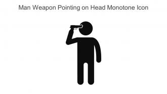 Man Weapon Pointing On Head Monotone Icon In Powerpoint Pptx Png And Editable Eps Format