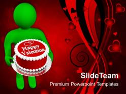 Man wishing valentines with cake powerpoint templates ppt themes and graphics 0213