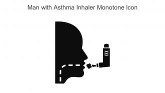 Man With Asthma Inhaler Monotone Icon In Powerpoint Pptx Png And Editable Eps Format