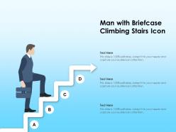 Man with briefcase climbing stairs icon